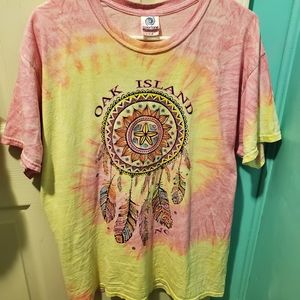 Oak Island tie dye beach shirt